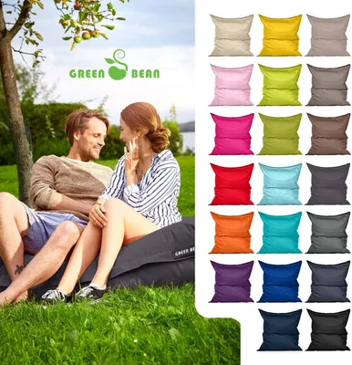 Produktbild von Green Bean® Sitzsack "Square" XXL 140x180cm mit 380 Liter EPS Perlen - Riesensitzsack für Kinder & Erwachsene - Anthrazit