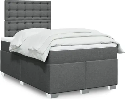 Produktbild von vidaXL Boxspringbett mit Matratze Dunkelgrau 120x190 cm Stoff