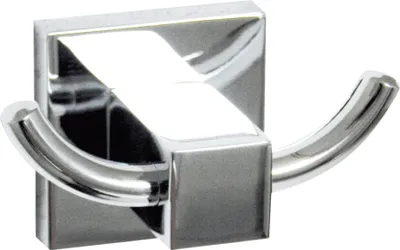 Produktbild von FACKELMANN Doppelhaken MARE, verchromter Handtuchhalter, Kleiderhaken (Farbe: Silber)