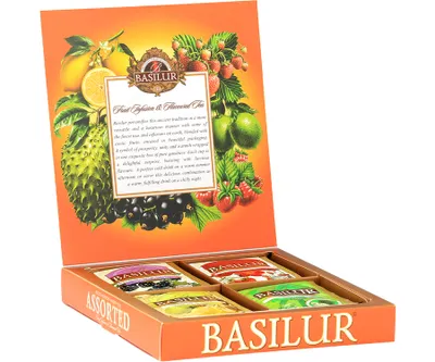 Zdjęcie produktu dla Basilur FRUIT INFUSIONS & MAGIC FRUITS ASSORTED herbata owocowa czarna zielona HERBACIARKA - 10x1,8g, 5x2g, 5x1,5g