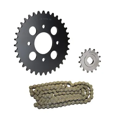Produktbild von Kettensatz 3-teilig schwarz 15/35 Zähne für Hercules MK 1 2 S (Speichenfelgen) / MK 3 4 / Supra 4 Enduro