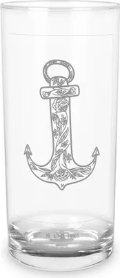 Produktbild von Mr. & Mrs. Panda Glas Anker Blau 200 ml - Transparent - Geschenk, Cocktailglas, Lustige Sprüche, Tumbler, Wasserbecher, Longdrinkglas, Trinkglas