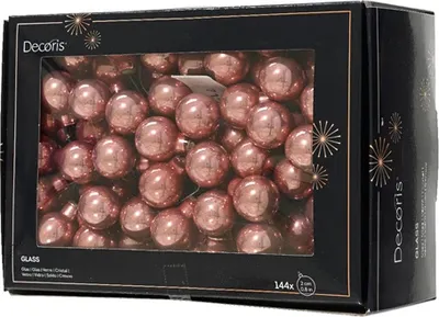 Produktbild von Weihnachtskugeln am Draht 2cm Glas 144 Stück - Samtpink glänzend