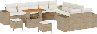 Produktbild von "SALE 2026" Gartensofa-set mit Kissen 13er Set,multifunktional& Moderne - Beige Poly-Rattan - Gartenmöbelset DE2547098
