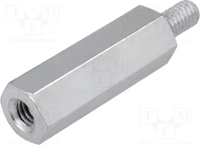 Produktbild von 10x Distanzmuffe mit Gewinde Außengew: M4 Innengew: M4 25mm   227X25 Distanzelement