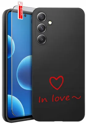 Productafbeelding van Hoesje voor Samsung M55 5G, met patronen | Valentijnshart | Case + 9H glasbescherming