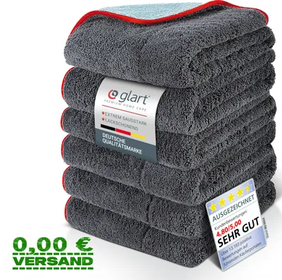 Produktbild von Glart 471PP6 6 St. Mikrofasertücher Auto Trockentuch 60x40cm Auto Poliertuch