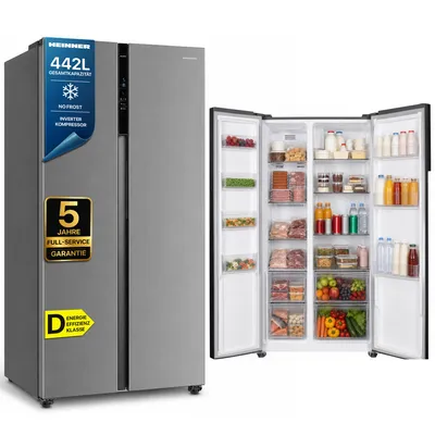 Produktbild von Heinner HSBS-HM442NFINVXD Side-by-Side Kühlschrank 442L, No Frost, Touch-Display, Edelstahl
