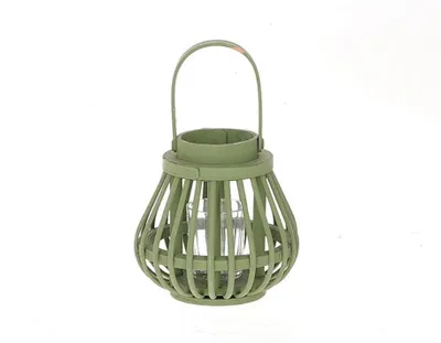 Produktbild von HBx natürliche lebende Laterne mit Glas h15cm grün