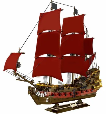Obrázok produktu pre Konštrukčná súprava – Pirátska loď „Queen Anne’s Revenge“ – 4469 dielikov – Červená – Stavebnice – Bez originálnej krabice – Model na vlastnú montáž pre dospelých
