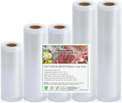 Produktbild von KitchenBoss Vakuumierbeutel Vakumierfolienrollen Vakuumbeutel Vakuumierfolie Vakumierbeutel：Vakuumrollen BPA Frei Folienrollen Lebensmittel für Vakuum