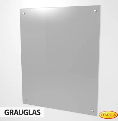 Produktbild von Wärmeschutz aus Glas | Hitzeschutz Grau getönt Sundsvall 1100 x 900 x 6 mm | Wandhitzeschutz Funkenschutz Glas Möbelschutz Wandschutz