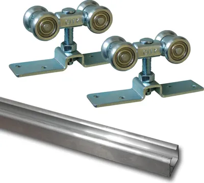 Produktbild von Beschlagset für Schiebetür(90 kg) inkl. Laufschiene 3m, aluminium