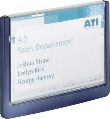 Obrázok produktu pre Odolný štítok na dvere 4861 07 CLICK SIGN, tmavomodrý rám, 149 x 105,5 mm, transparentný