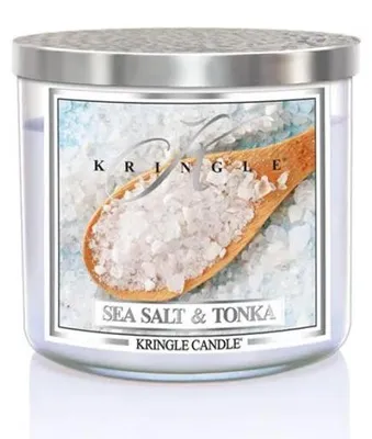 Productafbeelding van Kringle Candle TUMBLER Zeesalz & Tonkaboon, geurkaars met 3 lonten, 411g