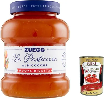 Produktbild von 3x Zuegg La Pasticceria Albicocca, Marmelade Aprikose Konfitüre Brotaufstriche Italien 700 g + Italian Gourmet polpa 400g
