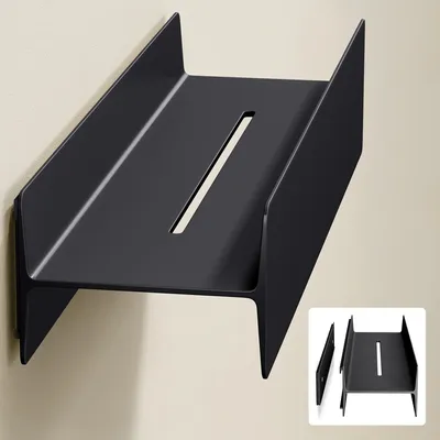 Produktbild von Mai & Mai Duschablage zum Bohren oder Kleben Duschregal Badablage 40cm Badezimmerablage zur Wandmontage Badezimmer Organizer Matt schwarz Reglo-03
