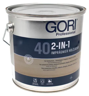 Produktbild von Gori 40 2in1 Holzlasur nussbaum 5L UV Schutz Holz Lasur Holzschutz