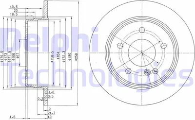 Immagine prodotto di 2x disco freno DELPHI BG2761 per MERCEDES-BENZ W124 Coupé (C124) 55mm
