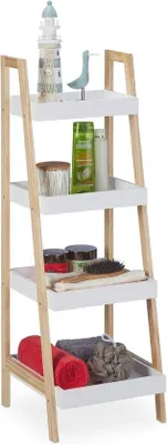 Immagine prodotto di Comodino da bagno a 4 cassetti per arredi in stile scandinavo con vani a vista