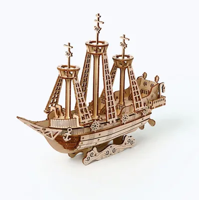 Zdjęcie produktu dla LeWood Puzzle 3D z Drewna Statek Latający Holender
