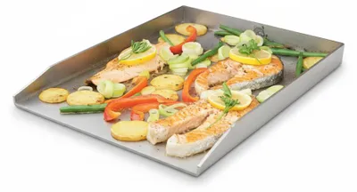 Obrázok produktu pre JL – Kuchynské vybavenie – Grilovacia doska – Nerezová oceľ – 30 x 40 cm, Obrázok generovaný UI