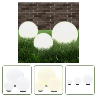Image de The Living Store Set de 3 lampes de jardin LED sphériques 20/30/40 cm PMMA