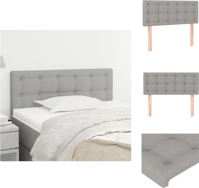 Image de vidaXL Tête de lit gris clair 90x5x78/88 cm Tissu - Tête & Pieds de lit