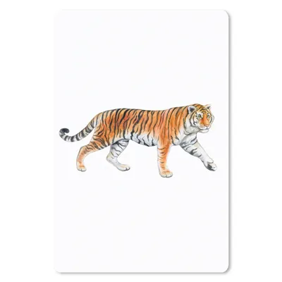 Produktbild von MuchoWow® Mauspad Mousepad Tiger - Weiß - Orange 18x27 cm - Mousepads - Maus Mat - Pad - Mausunterlage