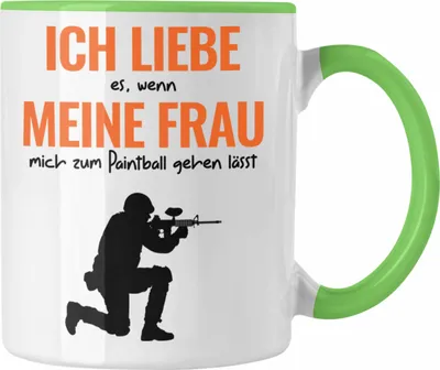 Produktbild von Trendation - Paintball Tasse Geschenk Männer Paintballspieler Geschenkidee Lustig (Grün)