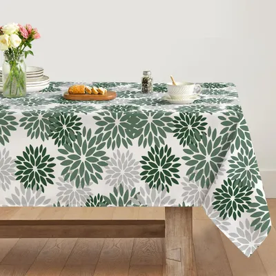 Productafbeelding van Tafelkleed, rechthoekig, 140x110 cm, bloemenmotief, bos, groen, vlekbestendig, polyester, herfstdecoratie