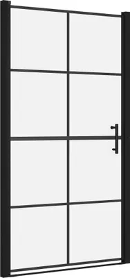 Image de vidaXL Porte de douche en verre trempé 100x178 cm noir