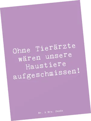 Produktbild von Mr. & Mrs. Panda einzelkarte Spruch Tierarzt Helden - Lavendeltraum - Geschenk, Liebe zum Tier, Beruf, Berufsliebe, Fotokarte, Postkarten, Kunstkarten, Ärzte für Tiere