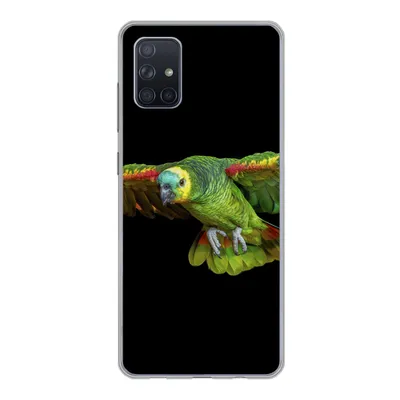Produktbild von MuchoWow® Handyhülle Schutzhülle Hülle für Samsung Galaxy A71 Papagei - Vogel - Federn Silikon Softcase Handy Hülle - Kartenbesitzer