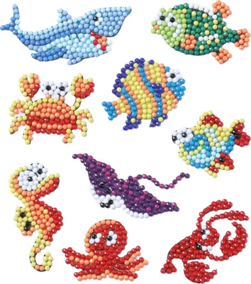 Produktbild von PRACHT Diamond Painting Sticker Set Unterwasserwelt 9 Stück 4.5 cm Motive