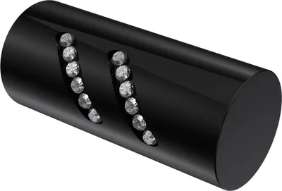 Produktbild von Interdeco Endstücke / Zierabschlüsse für Gardinenstangen mit 20 mm Ø Schwarz, Typ Zoena (Glitzerzylinder), Pack. 2 Stück