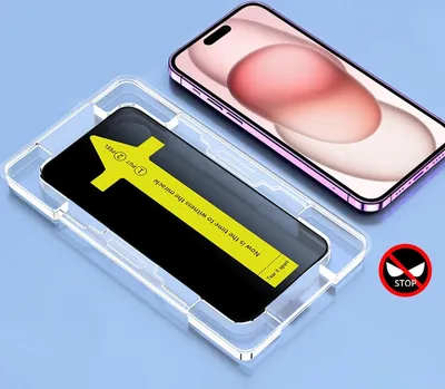Immagine prodotto di Per Apple iPhone 15 Pro Pellicola di vetro temperato antipolvere antistatica per la privacy