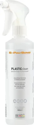 Produktbild von S-Polybond® Kunststoffreiniger 500ml, PVC- Reiniger, Reiniger für alle Kunststoffe: Fensterrahmen, Rolladen, Rattanmöbel, Türen, Boote | für Innen und Aussen (Kunststoffreiniger, 1x Tube/Flasche)