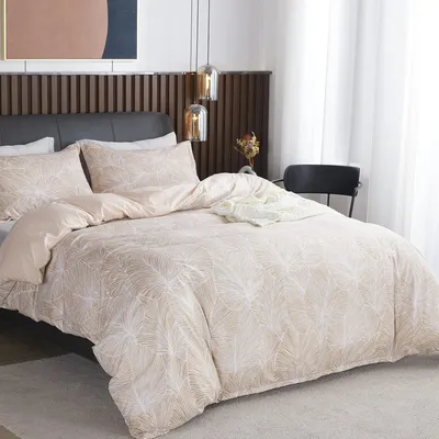 Immagine prodotto di TRANKIELO® - Set copripiumino beige, 240x260 cm - Include 2 federe 65x65 cm - Morbida microfibra