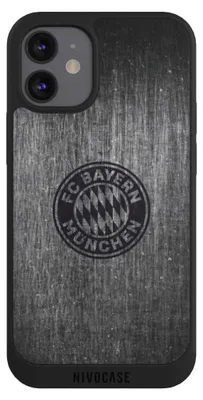 Produktbild von NIVOCASE Handyhülle für Apple iPhone 12 mini  Hülle NIVOpure Case Schwarz FC Bayern München FCB Metallic Look