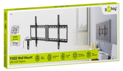 Produktbild von TV-Wandhalterung Basic FIXED (XL) (schwarz, für 109 - 254cm (43" - 100") Fernseher)