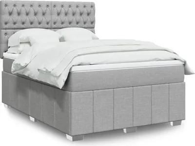 Produktbild von Maison Exclusive - Boxspringbett mit Matratze Hellgrau 160x200 cm Stoff