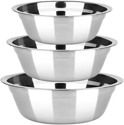 Imagen del producto de Conjunto de tazones mezcladores de acero inoxidable Ibenzoa® (3 piezas) – 18/20/22 cm, acero inoxidable, apilables y aptos para lavavajillas, ideales para mezclar y preparar ensaladas