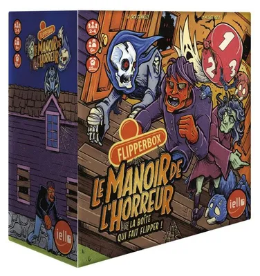 Imagen del producto de IELLO FlipperBox Le Manoir de l'Horror – Versión francesa – Juego de mesa con dados y figuras – Flipper de cartón, con monstruos y una casa encantada | De 2 a 4 jugadores | 15 minutos | A partir de 6 años