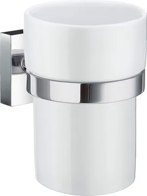 Produktbild von Smedbo HOUSE - Zahnputzbecherhalter, Chrom poliert/Porzellan RK343P