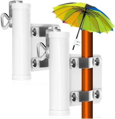 Produktbild von Famanu Parasolhalter für Balkonreling - geeignet für Schirme bis 28 mm Ø - für Plattenstärken bis 30 mm