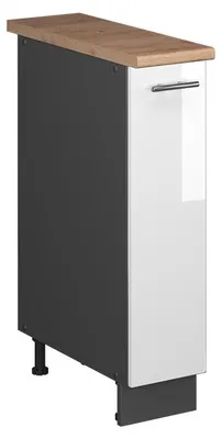 Immagine prodotto di Armadio cucina dispensa alto Vicco Fame-Line Bianco lucido/Antracite 20 cm, PL Rovere, Model 62109