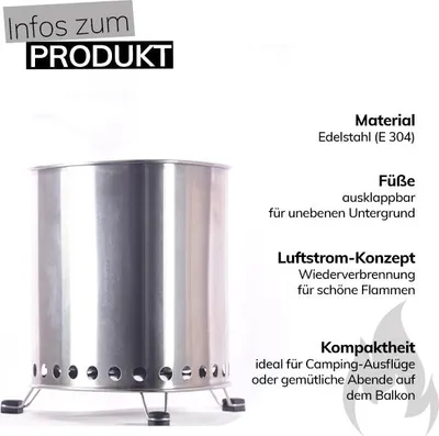 Produktbild von Flame Engine Little Buddy Feuerschale Edelstahl 18 cm dreieckig Art.Nr. FELB18TR