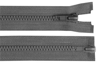 1 Reißverschluss 2-Wege 5mm 95 cm teilbar Autolock Doppelzipper grau