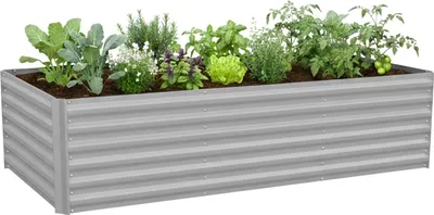 Immagine prodotto di Letto da giardino rialzato in metallo, 57x240x90cm, acciaio zincato